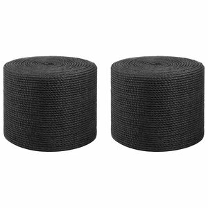 vidaXL Juteschnur 2 stk. 2 mm Schwarz 100% Tossa Jute