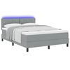 vidaXL Boxspringbett mit Matratze mit LED Hellgrau 160 x 200 cm Stoff