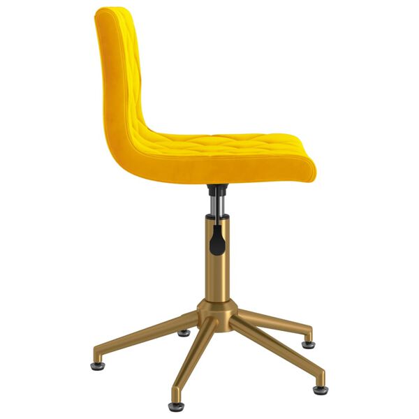 vidaXL Esszimmerst&uuml;hle 4 Stk. Drehbar Senfgelb Samt