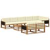 vidaXL Outdoor-Sofagarnitur mit Kissen 9 pcs Natur und Creme