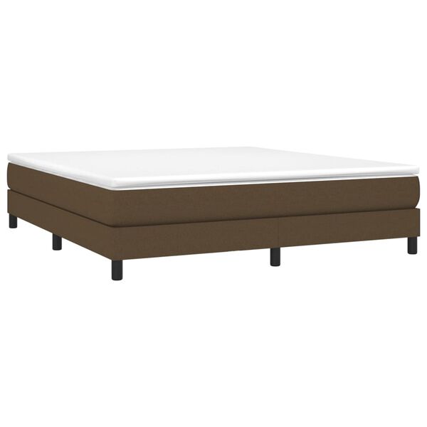 vidaXL Boxspringbett mit Matratze Dunkelbraun 180x200 cm Stoff