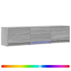 vidaXL Fernsehschrank mit LED 165x34x40 cm Graues Sonoma Holzwerkstoff