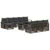 vidaXL Gartensofa-set 11 stk. Grau und Dunkelgrau Poly-Rattan
