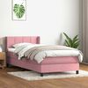 vidaXL Boxspringbett mit Matratze Rosa 100x220 cm Samt