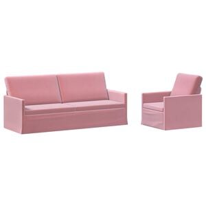 vidaXL Sofa-Set 2 pcs Rosa Samt (V)