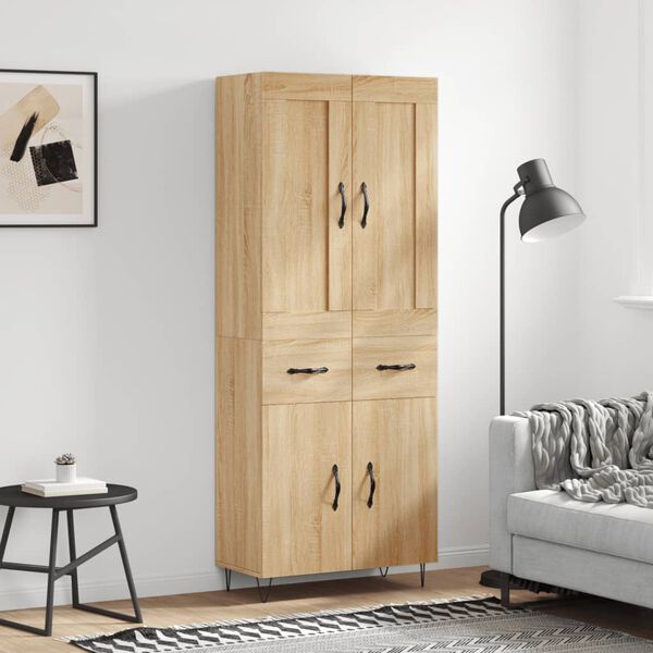 vidaXL Highboard Sonoma-Eiche 69,5x34x180 cm Holzwerkstoff