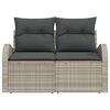 vidaXL Gartensofa Hellgrau 124 x 62 x 69cm Poly-Rattan