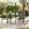 vidaXL Garten Essgruppe 5 pcs Schwarz Pulverbeschichteter Stahl