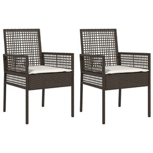 vidaXL Gartenstuhl 2 stk. Braun Poly-Rattan