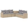 vidaXL Sofa Set 7 Stk. Beige und Hellgrau Polyrattan und Stahl