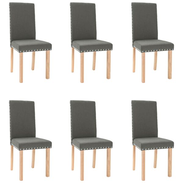 vidaXL Esszimmerst&uuml;hle 6 Stk. Dunkelgrau Stoff