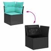 vidaXL 8-tlg. Garten-Sofagarnitur mit Kissen Schwarz Poly Rattan Akazie