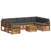 vidaXL Sofagarnituren 10 pcs Natur und Anthrazit Massivholz Akazie