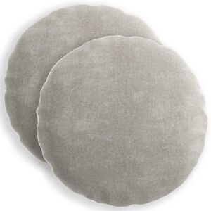 vidaXL Kissenbezug 2 stk. HEERLEN Hellgrau &Oslash; 60 cm Chenille-Stoff