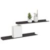 vidaXL Schwebendes Regal 2 pcs Schwarz 60 x 8,5 x 2,5 cm Stahl