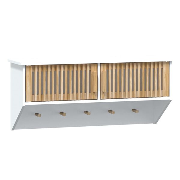 vidaXL Wandgarderobe mit Haken Wei&szlig; 80x24x35,5 cm Holzwerkstoff