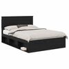 vidaXL Bettrahmen Schwarz 140 x 190 cm Massives Kiefernholz