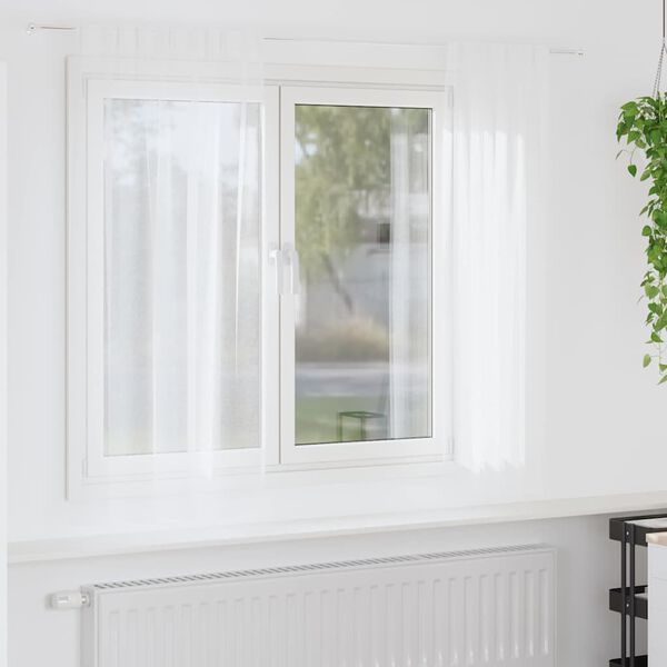vidaXL Voile-Vorhang mit Vorh&auml;ngen 2 pcs Wei&szlig; 175 x 140 cm Polyester