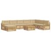 vidaXL Outdoor-Sofagarnitur 9 Stk. Wei&szlig; und Beige Massivholz Akazie