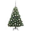 vidaXL Künstlicher Weihnachtsbaum mit 150 LEDs Grün 120 cm PE und PVC