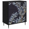 vidaXL Kommode DOKKUM Blaues Farnmuster 66 x 36,5 x 76 cm