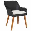 vidaXL Garten Essgruppe mit Kissen 3 pcs Schwarz Poly-Rattan