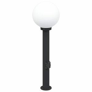 vidaXL Pollerleuchte mit Auslass 80 cm Schwarz IP44