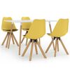 vidaXL 5-teiliges Esszimmerset 120 x 60 cm Gelb und Schwarz