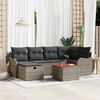vidaXL Gartensofa-set mit Kissen mit Speicher 7 pcs Grau Poly-Rattan