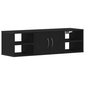 vidaXL Wandregal Wandhalterung Schwarz Eichen-Optik 102 x 30 x 29 cm