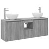 vidaXL Wandmontiertes Badezimmerschrank-Set 3 stk. Grau Sonoma