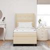 vidaXL Boxspringbett mit Matratze mit Kopfteil Creme 80 x 200 cm Stoff