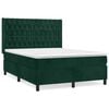 vidaXL Boxspringbett mit Matratze Dunkelgr&uuml;n 140x190 cm Samt