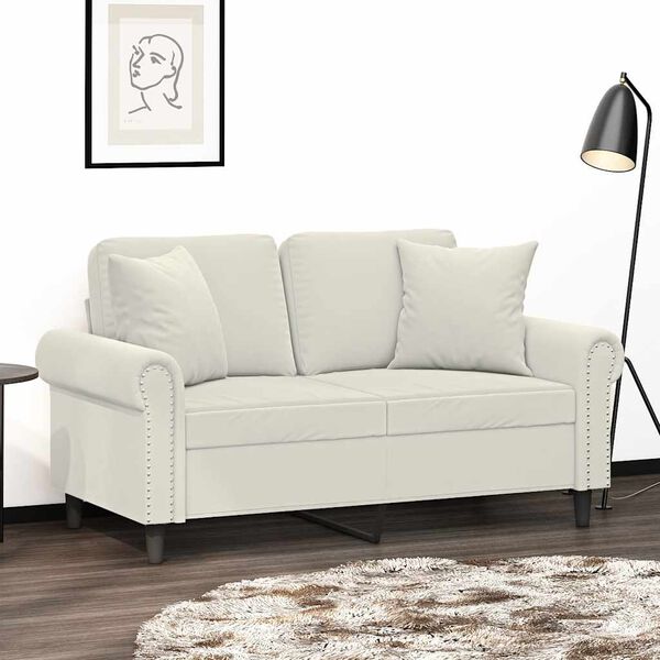 vidaXL Zierkissen 2 Stk. Creme 40x40 cm Samt