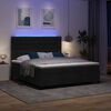 vidaXL Boxspringbett mit Matratze mit LED Schwarz 180 x 200 cm Stoff