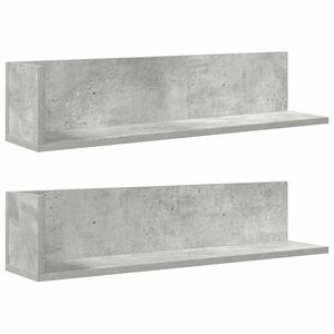 vidaXL Wandregale 2 Stk. Betongrau 75x16,5x16,5 cm Holzwerkstoff