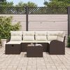vidaXL Garten-Sofa-Set mit Kissen mit Speicher 7 pcs Braun Poly Rattan