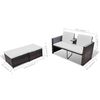 vidaXL 4-tlg. Garten-Lounge-Set mit Kissen Poly Rattan Braun