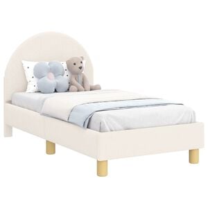 vidaXL Kinderbettgestell mit Kopfteil Creme 70 x 140 cm Boucl&eacute;