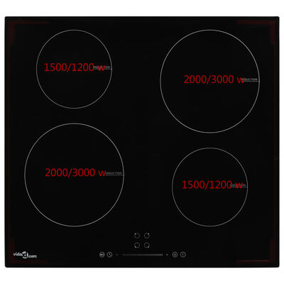 vidaXL Induktionskochfeld mit 4 Platten Touch Control Glas 7000 W