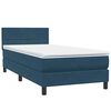 vidaXL Boxspringbett mit Matratze Dunkelblau 80x220 cm Samt