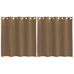 vidaXL Voile Vorh&auml;nge mit &Ouml;sen 2 Stk. Hellbraun
