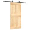 vidaXL Schiebet&uuml;r Nat&uuml;rlich und Schwarz 95 x 210 cm Massivkiefer