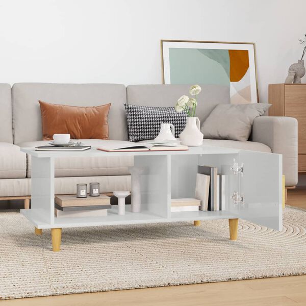 vidaXL Couchtisch Hochglanz-Weiß 90x50x40 cm Holzwerkstoff