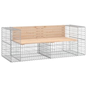 vidaXL Gartenbank aus Gabionen 184x71x65,5 cm Massivholz Kiefer