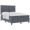 vidaXL Boxspringbett mit Kopfteil Dunkelgrau 160 x 200 cm Samt
