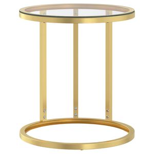 vidaXL Beistelltisch Golden und Transparent 45 cm Hartglas