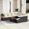vidaXL Gartensofa-set mit Kissen 9 pcs Schwarz Poly Rattan