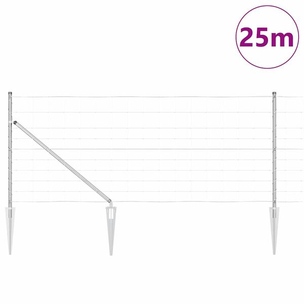 vidaXL Zaunpfosten Galvanisiert 25 x 1 m Stahl