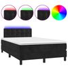 vidaXL Boxspringbett mit Matratze & LED Schwarz 120x200 cm Samt
